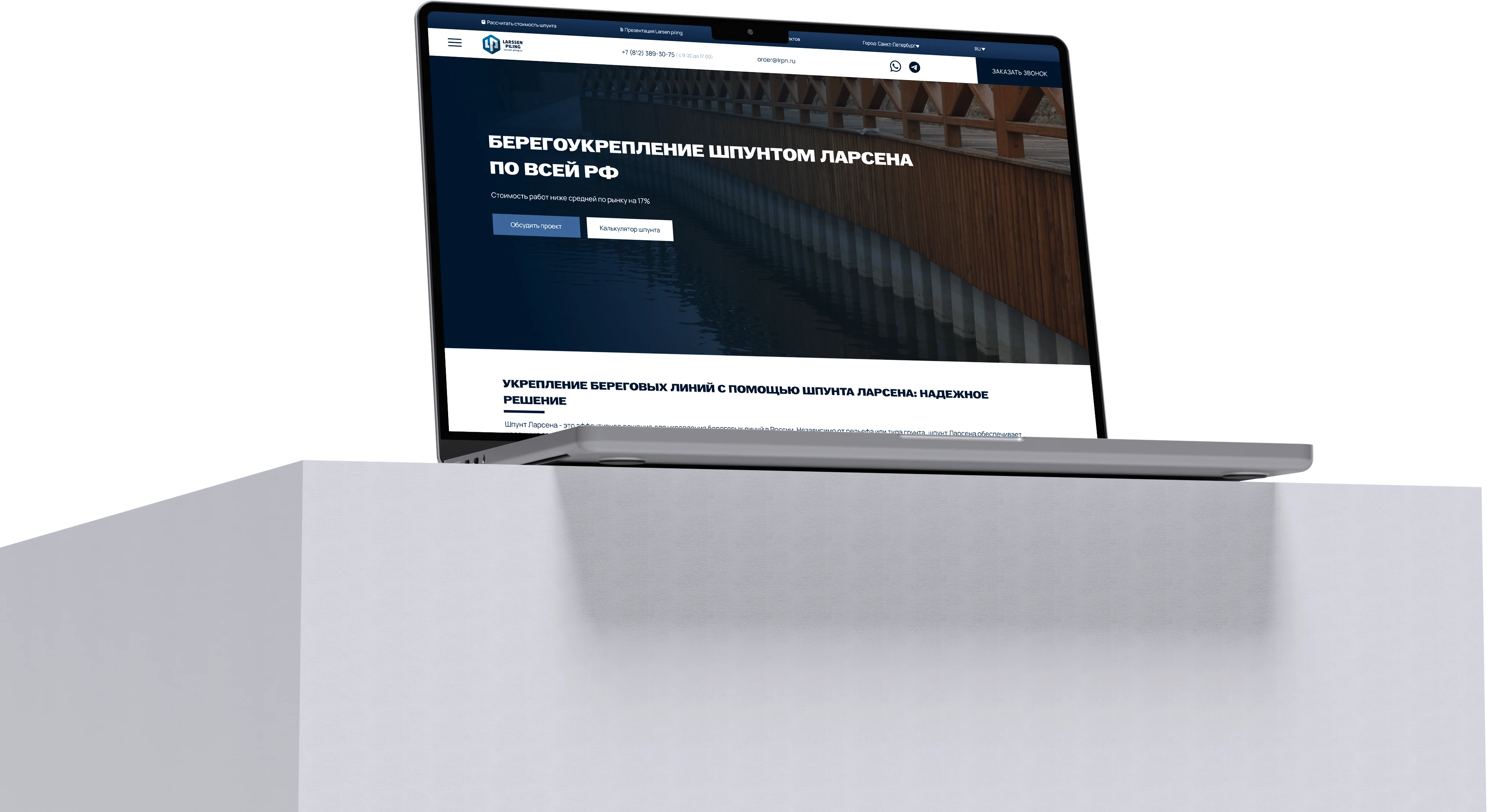 Картинка нашего кейса Сайт Ларсен Пайлинг